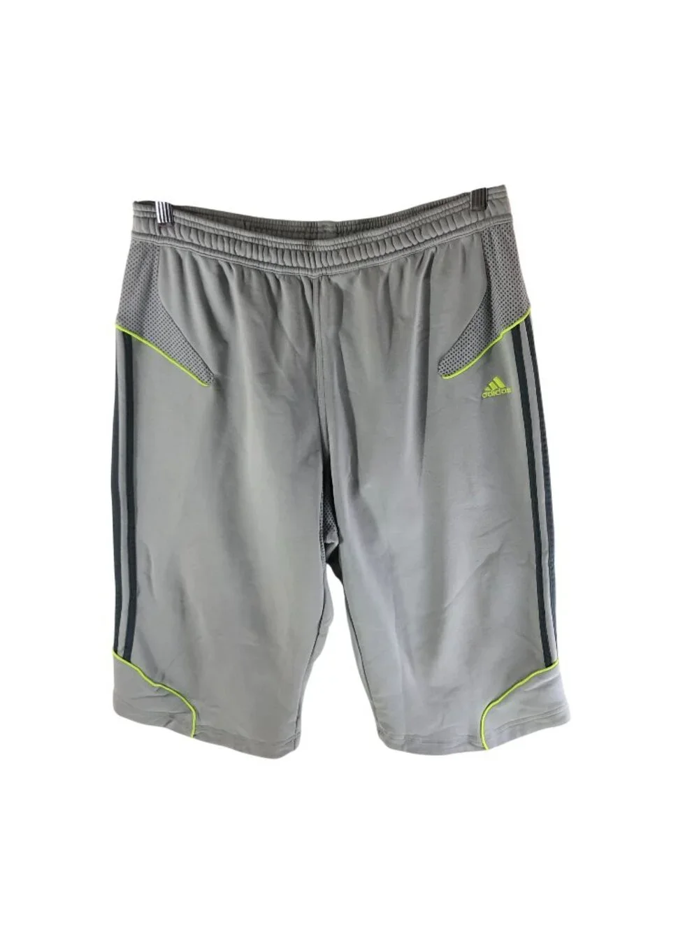 Adidas Mens Athletic Shorts ClimaCool Ventilated Mesh Panels Gray Drawstring XL